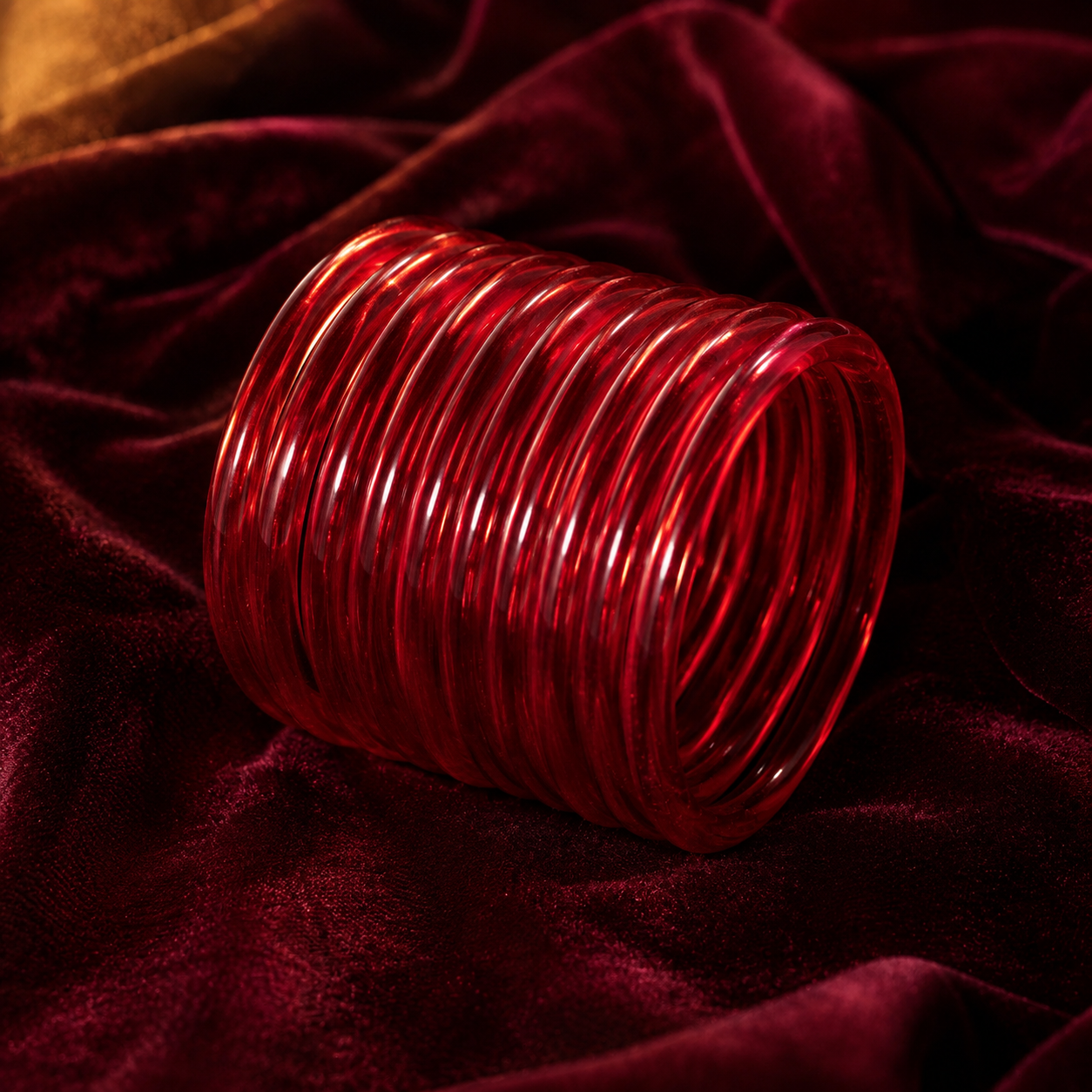 Jelly Bangles — Translucent shine with gold-lined rims